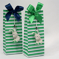 Sachet haut ligne verte et Mini porte-clé bunny vert