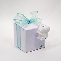 Cube carton blanc et Aimant écureuil blanc
