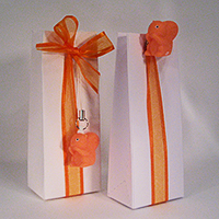Sachet haut blanc et Aimant/Mini Iphone écureuil orange