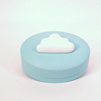 Boite oval en fer bleu et Aimant nuage blanc